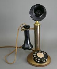 Antique Art Deco Western Electric Brass Candlestick Rotary Telephone WORKS!, used for sale  Shipping to South Africa