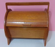 Vintage 1960s Mid Century Roll Top Sewing Box Wooden , used for sale  Shipping to South Africa