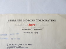 Sterling Motor Truck Corporation 1945 documento con membrete  segunda mano  Embacar hacia Argentina