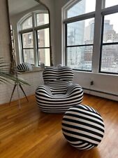 chair ottoman striped for sale  Boston