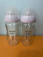 2 szklane butelki dla niemowląt Phillips Avent i sutki z naturalną reakcją rozmiar 3 i 5 8 uncji na sprzedaż  Wysyłka do Poland