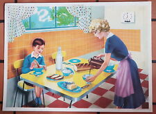 Carte affiche scolaire Rossignol cuisine et petit déjeuner d'occasion  France