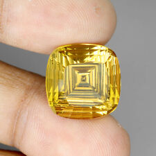Cushion Concave Cut Clean Natural Top Rich Yellow Citrine 16.52ct 16mm Marvelous for sale  Shipping to South Africa