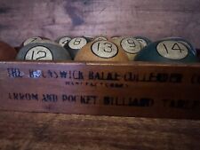 Antique Circa 1917 Brunswick-Balke-Collender Original Set BILLIARDS BALLS & RACK, used for sale  Shipping to South Africa