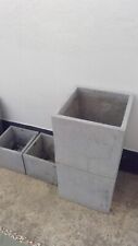 Set of four simulated stone garden pots grey large and medium size for sale  BRENTWOOD