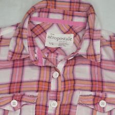  Camisa xadrez Aeropostale manga longa rosa tamanho GG rodeio leve , usado comprar usado  Enviando para Brazil