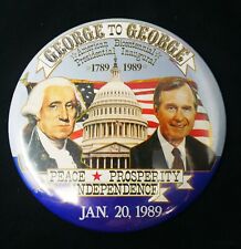 George Washington to George Bush 1989 Inauguration Jan. 20 1989 GIANT 6" Button for sale  Shipping to South Africa