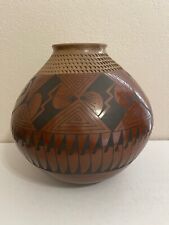 Vaso/vaso de cerâmica mexicano grande assinado por Gregorio Goyo Silveira Mata Ortiz comprar usado  Enviando para Brazil