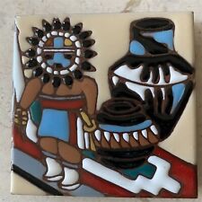 Vintage Fred Harvey Tile Southwest Kuchina Earthtones Arizona 4 x 4 dated 1999, used for sale  Shipping to South Africa