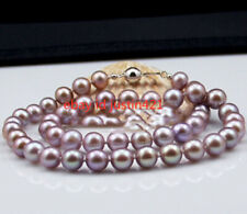 Rare 8mm Genuine Purple South Sea Shell Pearl Round Beads Necklace 18'' AAA for sale  Shipping to South Africa