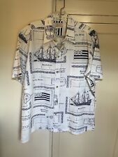 Camisa hawaiana Cooke Street con velero antiguo resolución de barco islas sándwich, usado segunda mano  Embacar hacia Argentina