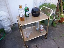 Vintage Retro 2 Tier Gold Colored Cocktail, Drinks, Hostess, Tea Trolley for sale  Shipping to South Africa