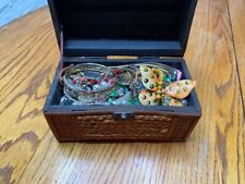 Vintage Jewelry Box Lot Estate Womens Rhinestones Bracelet Earrings beads, used for sale  Shipping to South Africa