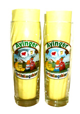 2 Ayinger Fruhlings Bier Aying 0.5L German Beer Glasses, used for sale  Shipping to South Africa
