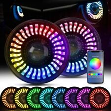 Farol de LED 7"" demônio RGB halo DRLChasing Light para Jeep Wrangler JK TJ LJ JKU comprar usado  Enviando para Brazil