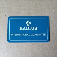 Radius warranty card usato  Martinsicuro