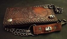 mens tooled leather biker wallet for sale  El Paso