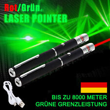 2USB Grün+Rot Laserpointer 8000 METR Reichweite EXTREM STARK / SEHR HELL 1mW comprar usado  Enviando para Brazil