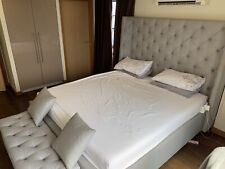 super king size bed with mattress and bedroom bench, used for sale  LONDON