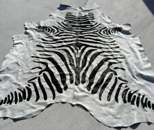 Pottery Barn Stencil Zebra Pattern Hide Rug Cowhide Saddlemans Approx 5x7 for sale  Shipping to South Africa