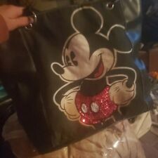 Usado, Bolsa tote Disney Mickey Mouse 16x12 preta lantejoulas, bolsos com zíper comprar usado  Enviando para Brazil