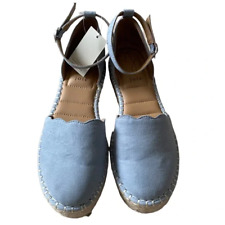 NWT Joie baby blue faux suede leather espadrilles size 7.5 flats comfort insole, used for sale  Shipping to South Africa