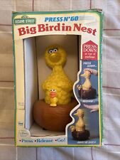 Vintage Sesame Street Big Bird in Nest Press N Go Toy Illco Toys 1988 for sale  Shipping to South Africa
