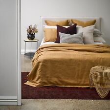Capa de edredom de linho marrom claro colcha de cama dupla completa queen size comprar usado  Enviando para Brazil