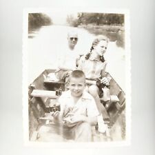Boy Photographer Motorboat Family Polaroid® Photo 1950s Boating Snapshot A4340 for sale  Shipping to South Africa