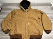 Carhartt Jacket Mens XL Tall Brown Canvas Duck Work Wear Hooded Made USA Lined for sale  Shipping to South Africa