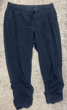 Athleta Womens Jogger Pants Size 8 Allegro Capri Black Ruched Ankles Crop, used for sale  Temple