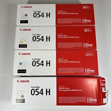 Used, Canon 054H Toner Cartridge Set 4 OEM Genuine Black/Cyan/Magenta/Yellow - 1 Open for sale  Shipping to South Africa