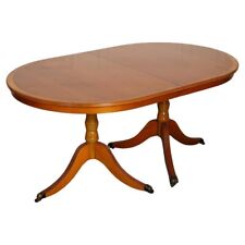 MESA DE COMEDOR DE MADERA DE TEJO DOBLE PEDESTAL DE COLECCIÓN 6-8 ASIENTOS J1 segunda mano  Embacar hacia Argentina