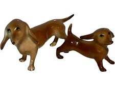 Vintage Bone China Dachshund Weiner Dogs Family of 2 Figurines Miniature for sale  Shipping to South Africa