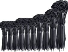 1000 peças abraçadeiras pretas com zíper tamanhos variados 4/6/8/10/12 polegadas plástico resistente, usado comprar usado  Enviando para Brazil