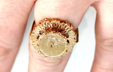 Used, Coin Set 9ct 9 Carat Gold Pinky Signet Ring Medal Jewellery UK R US 8.5 EU 58.5 for sale  Shipping to South Africa