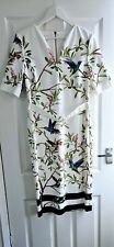  TED BAKER Everley Highgrove Hummingbird Floral  MIDI DRESS Size 5/UK 16 for sale  Shipping to South Africa