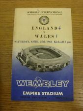 27/04/1963 England Schools v Wales Schools [At Wembley] (creased, writing on fro, usado segunda mano  Embacar hacia Argentina