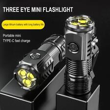 Mini lanterna LED recarregável três olhos lúmens altos 2-4h comprar usado  Enviando para Brazil