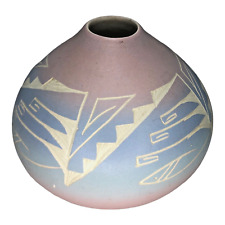 Vaso de cerâmica cedro mesa nativo americano sudoeste navajo assinado rosa azul comprar usado  Enviando para Brazil