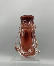 Vintage Dominic Labino Rous Red Crystal Overlay Scuptured Vase Signed c1978 for sale  Shipping to South Africa