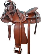 Western leather saddle for sale  Shipping to Ireland
