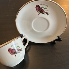 Used, Tea Cup & Saucer Antique Collectible Tea USA New Hampshire Purple Finch for sale  Shipping to South Africa