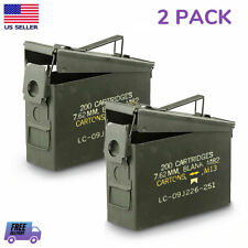 Used, 2-Pack U.S. Military Surplus .30 Caliber Ammo Can Steel Waterproof Storage Box for sale  Shipping to South Africa