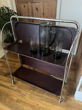 Retro Bremshey Dinette German Chrome Two Tier Folding Serving Drinks trolley for sale  Shipping to South Africa