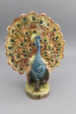 Antique majolica peacock for sale  BRIDGWATER