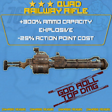 PC ⭐⭐⭐ QUAD EXPLOSIVE RAILWAY RIFLE! [25% LESS VATS AP COST] ULTIMATE DAMAGE ⭐⭐⭐ for sale  Shipping to South Africa