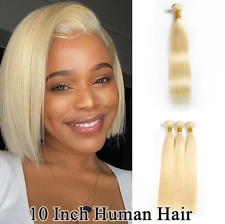 Short Brazilian 613 Blond Straight Hair 4 Bundles 10 inch Human Hair Wavy Blonde for sale  Shipping to South Africa