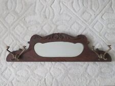 FABULOUS Old WALL BEVELED MIRROR Curvy Skinny 3' Long 2 Metal HANGERS HOOKS for sale  Shipping to South Africa