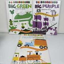 EXCELENTE Lote de 3 Ediciones de Dibujo de Emberley: Big Green, Big Purple, Camiones y Trenes segunda mano  Embacar hacia Argentina